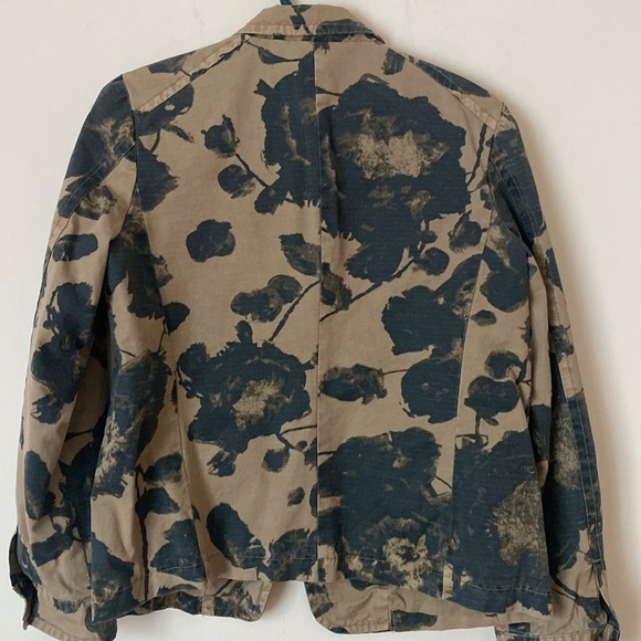 J Crew floral print khaki cotton jacket small - Picture 3 of 5
